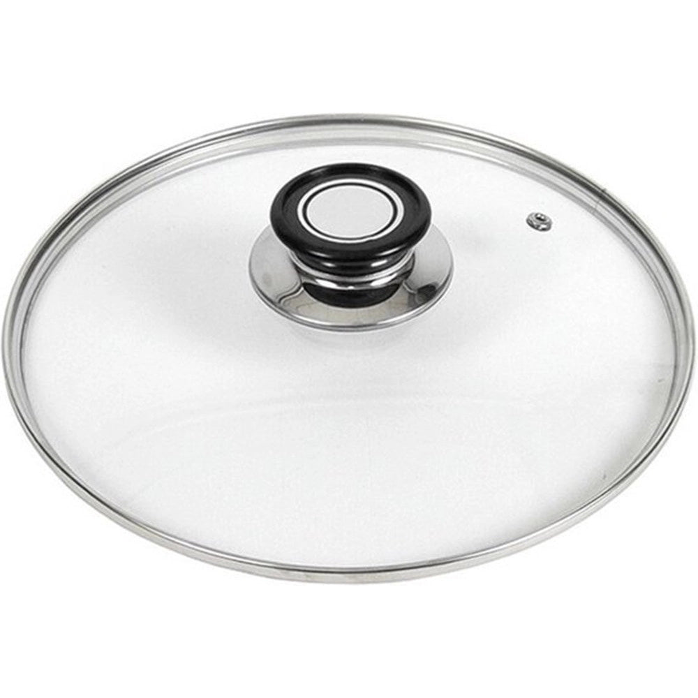 Trade Shop - Coperchio In Vetro Accessorio Per Padella Pentole Universale Con Foro Vapore ø18-26-30cm -
