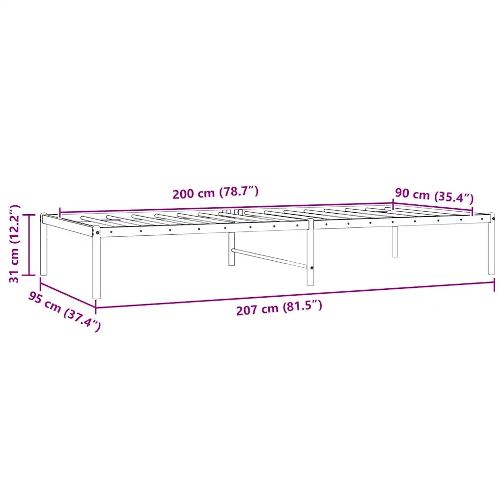 Giroletto in Metallo Nero 90x200 cm