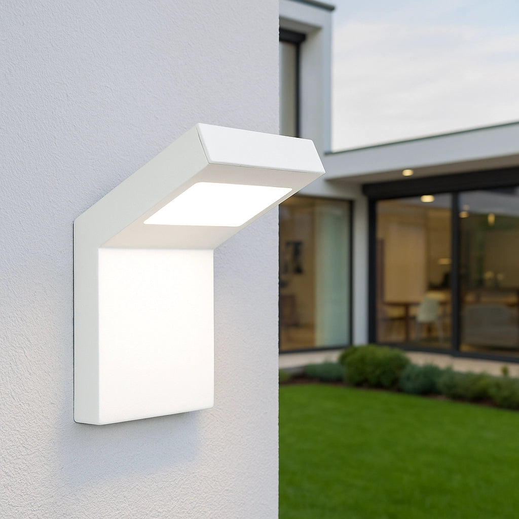 APPLIQUE LED DA ESTERNO IP54 10W LUCE NATURALE 4000K° - ILLUMINAZIONE MODERNA DESIGN IN ALLUMINIO COLORE BIANCO
