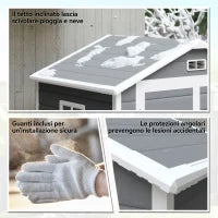 Casetta da Giardino con Finestra e Doppia Porta PP e Alluminio, 183x134x210 cm, Grigio