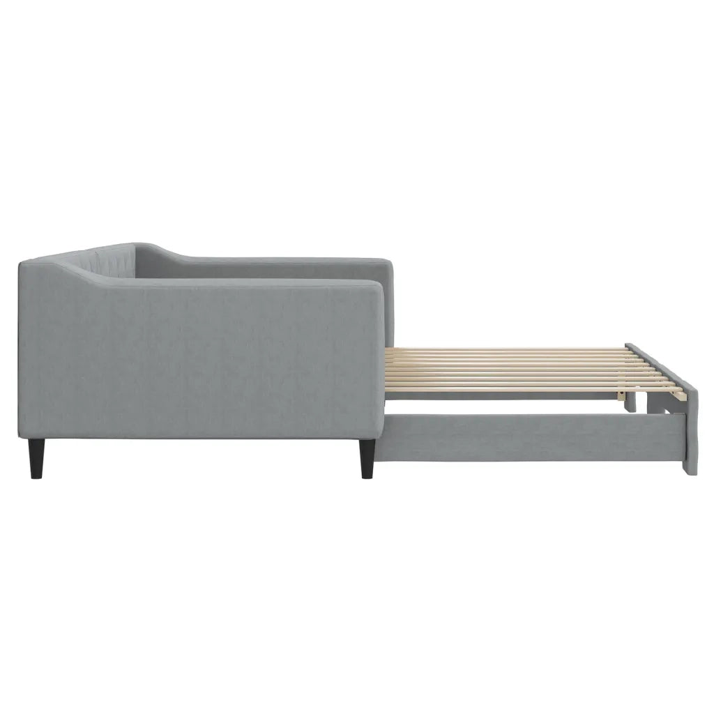 Divano Letto con Letto Estraibile Grigio Chiaro 100x190 Tessuto 3197503