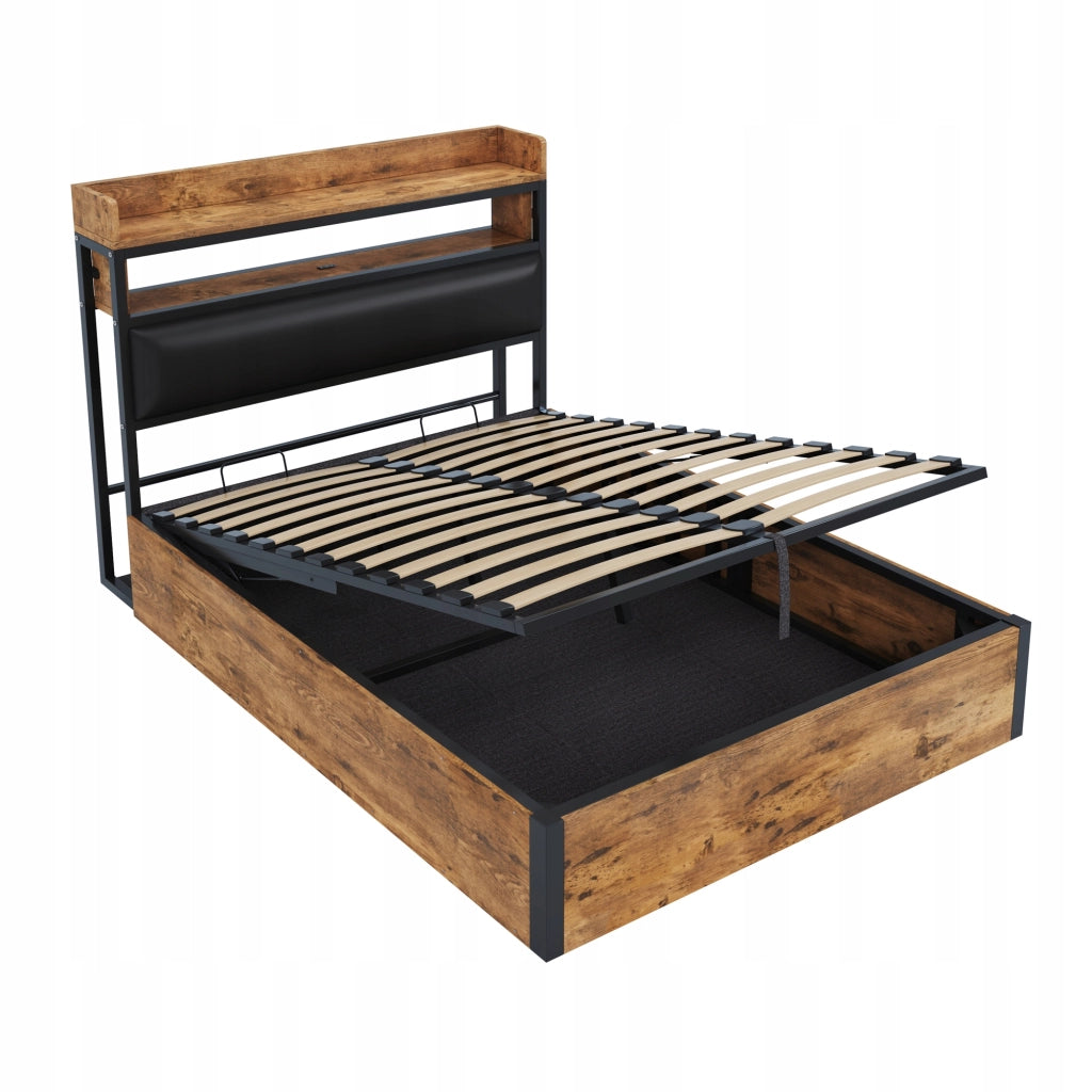 Letto singolo 140x200 nero - Xylo - Idraulico