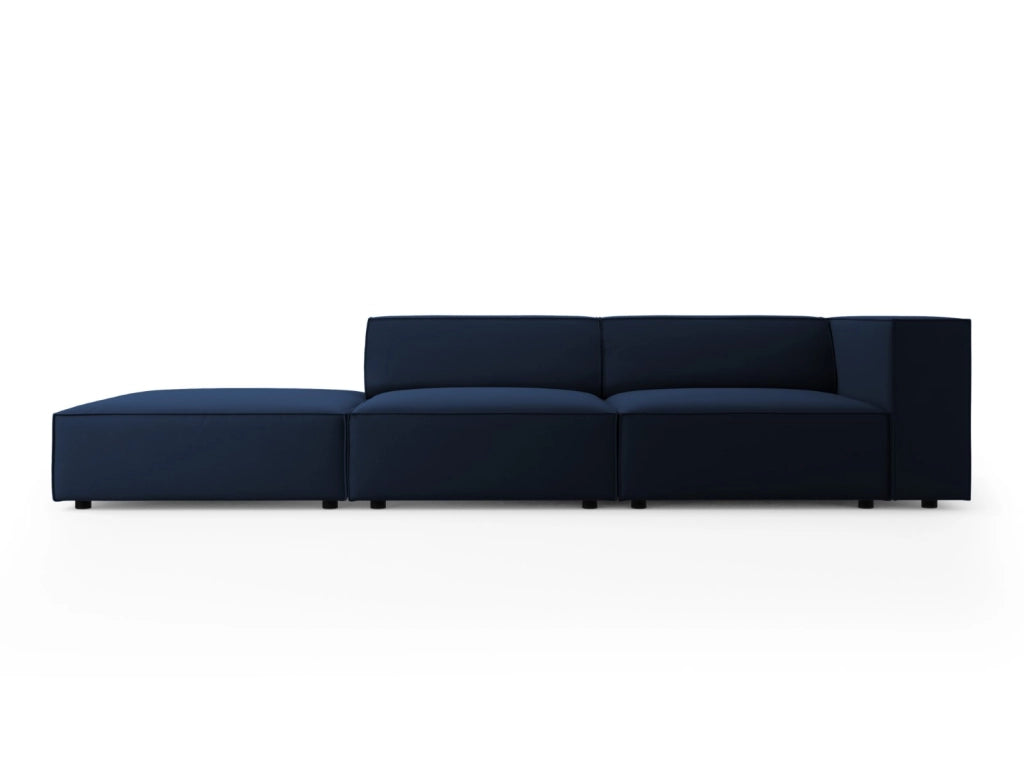 Cosmopolitan Design - Divano sinistro "Arendal" 4 posti in velluto blu reale 
