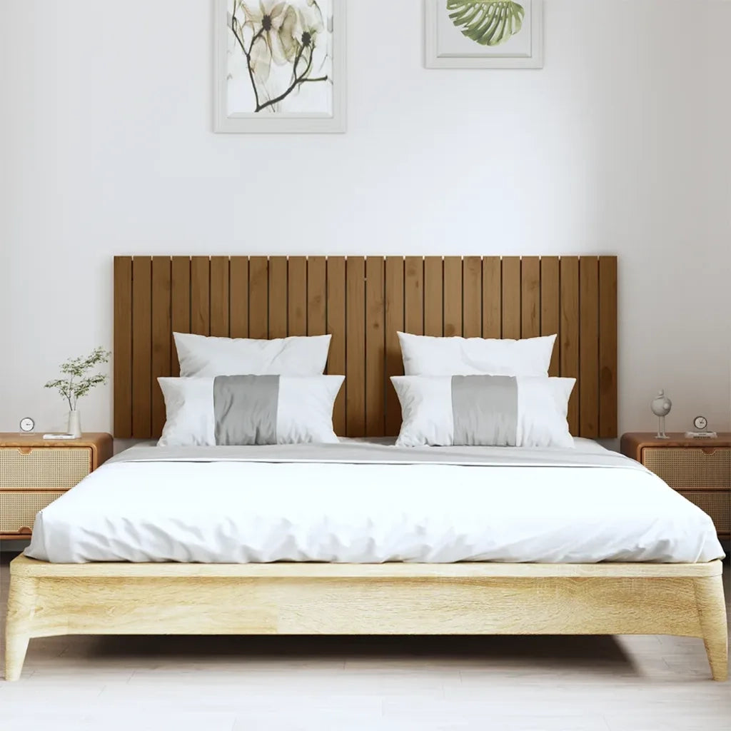 Testiera da Parete Ambra 166x3x60 cm in Legno Massello di Pino