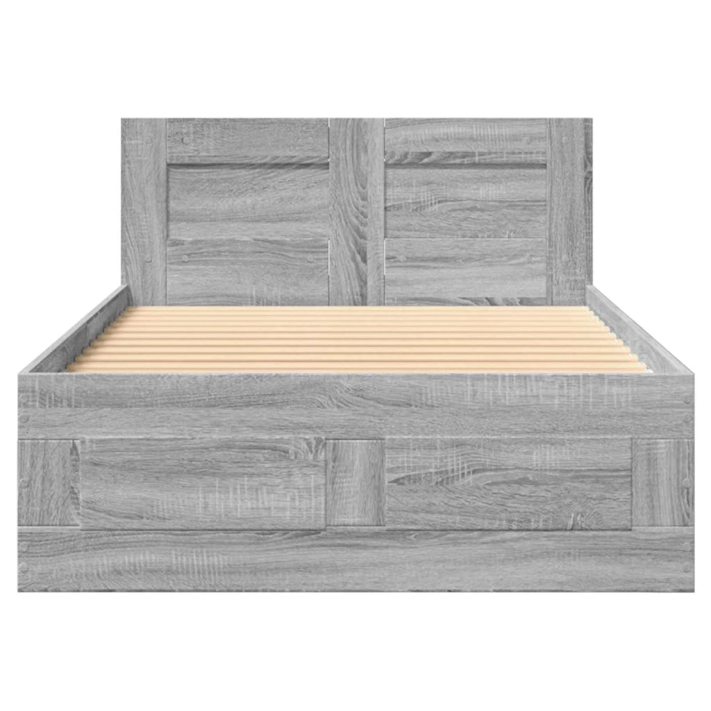 Struttura letto con testata Sonoma grigio 80 x 200 cm 3429681