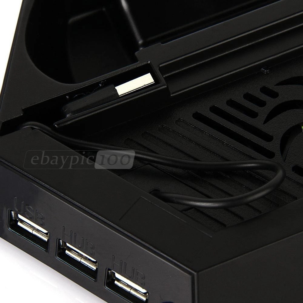 Trade Shop - Base Di Ricarica Doppia Con Ventola Per Ps4 Console Controller Joypad Hub Usb -