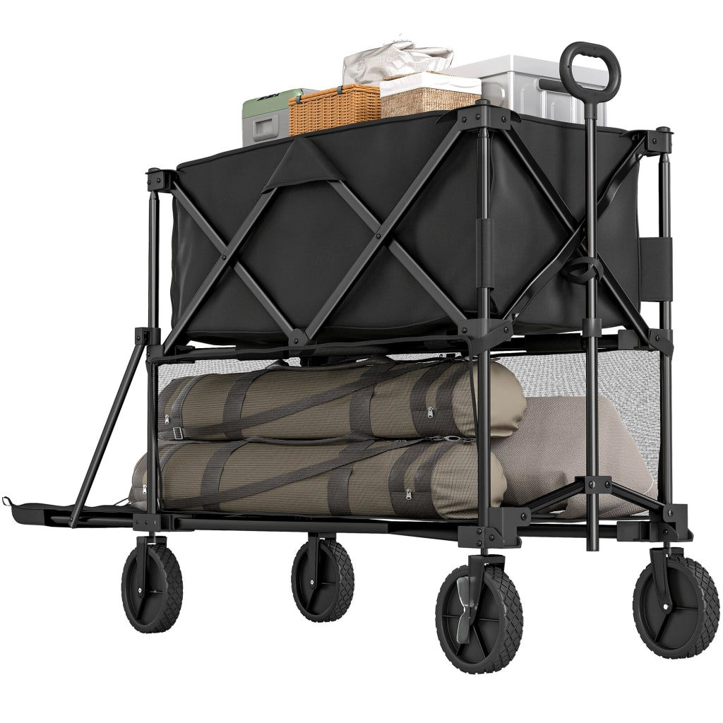 Carrello da giardino pieghevole 350L ¨C zephmum ¨C nero