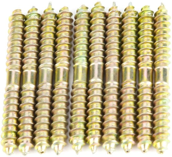 Set di viti a doppio fine 6 * 60 mm - Viti per legno - Viti a passo - Viti zincate - Set da 10 - Robuste e resistenti - Viti per legno