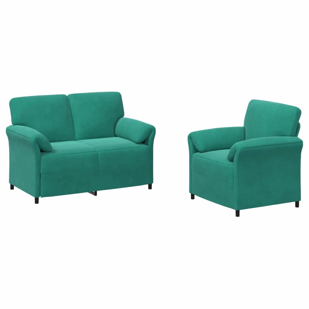 Set di divani 2 pz Turchese Velluto 3424895