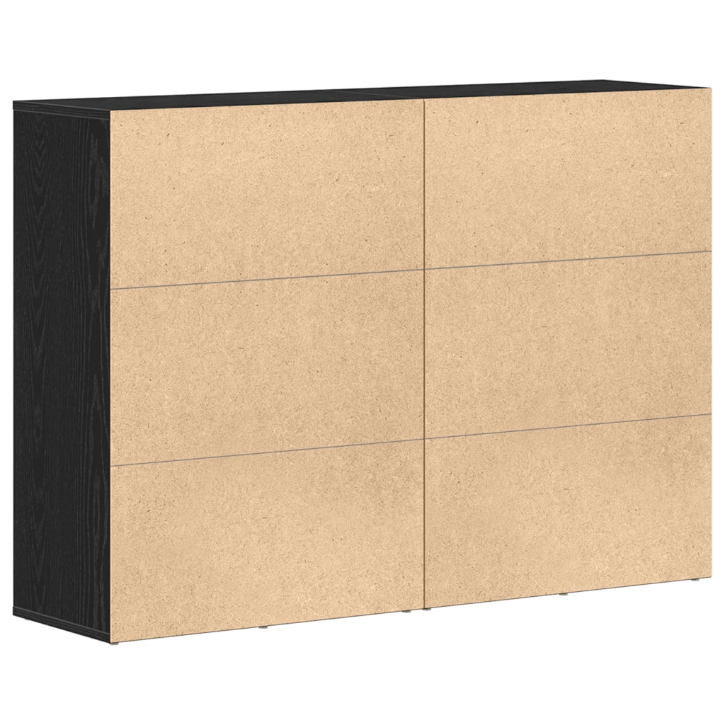 Credenze 2 pz Nero Rovere 60x31x84 cm Legno ingegnerizzato