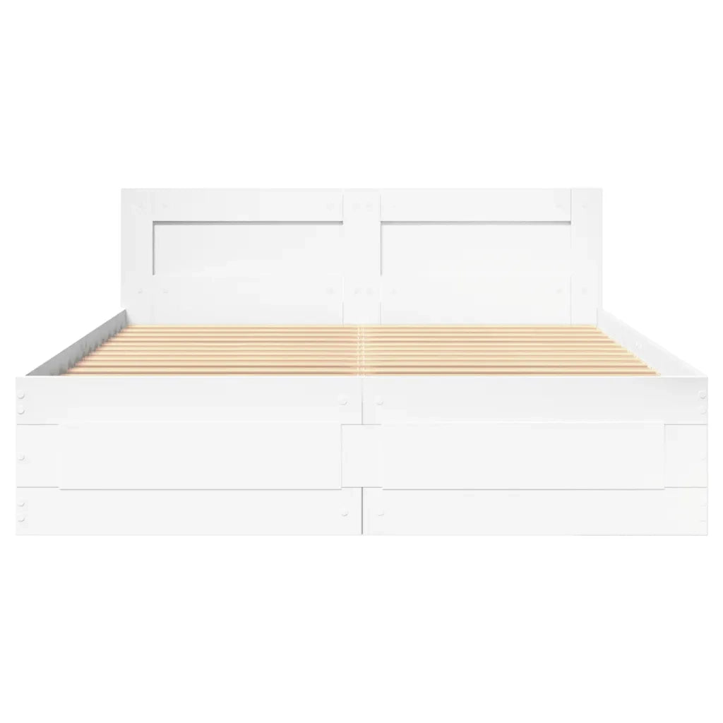 Giroletto con Testiera senza Materasso-Struttura Letto Bianco 120x200 cm 144536