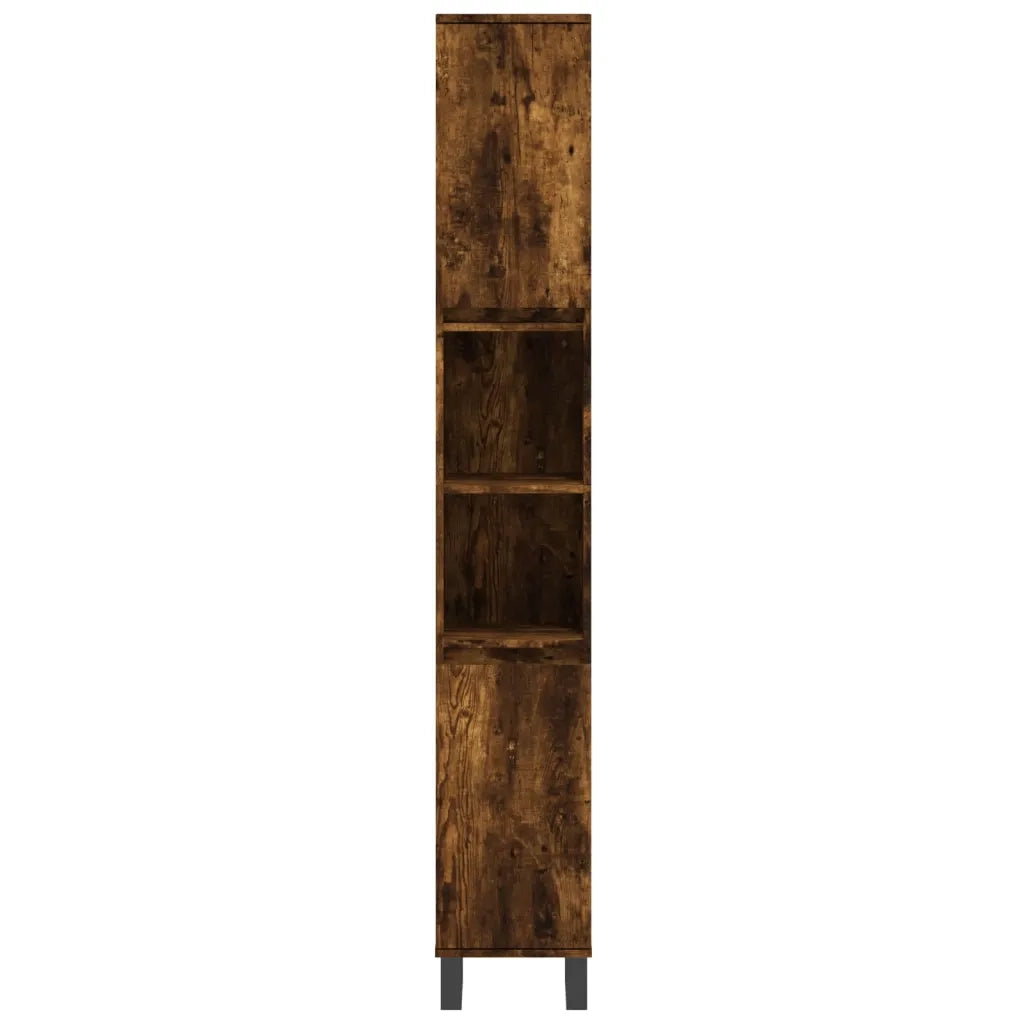 Set Mobili da Bagno 3 pz Rovere Fumo in Legno Multistrato 3187802