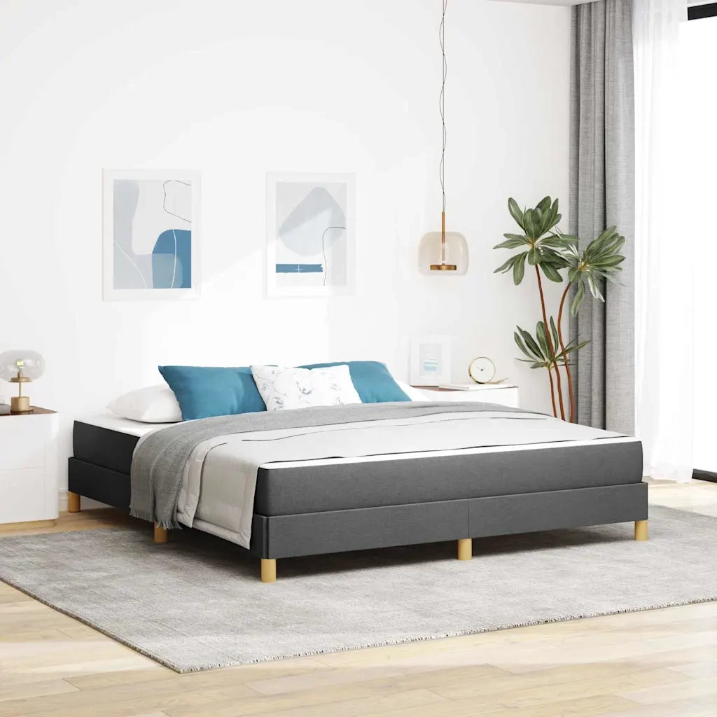 vidaXL Letto a molle Grigio scuro e Marrone 180 x 200 cm