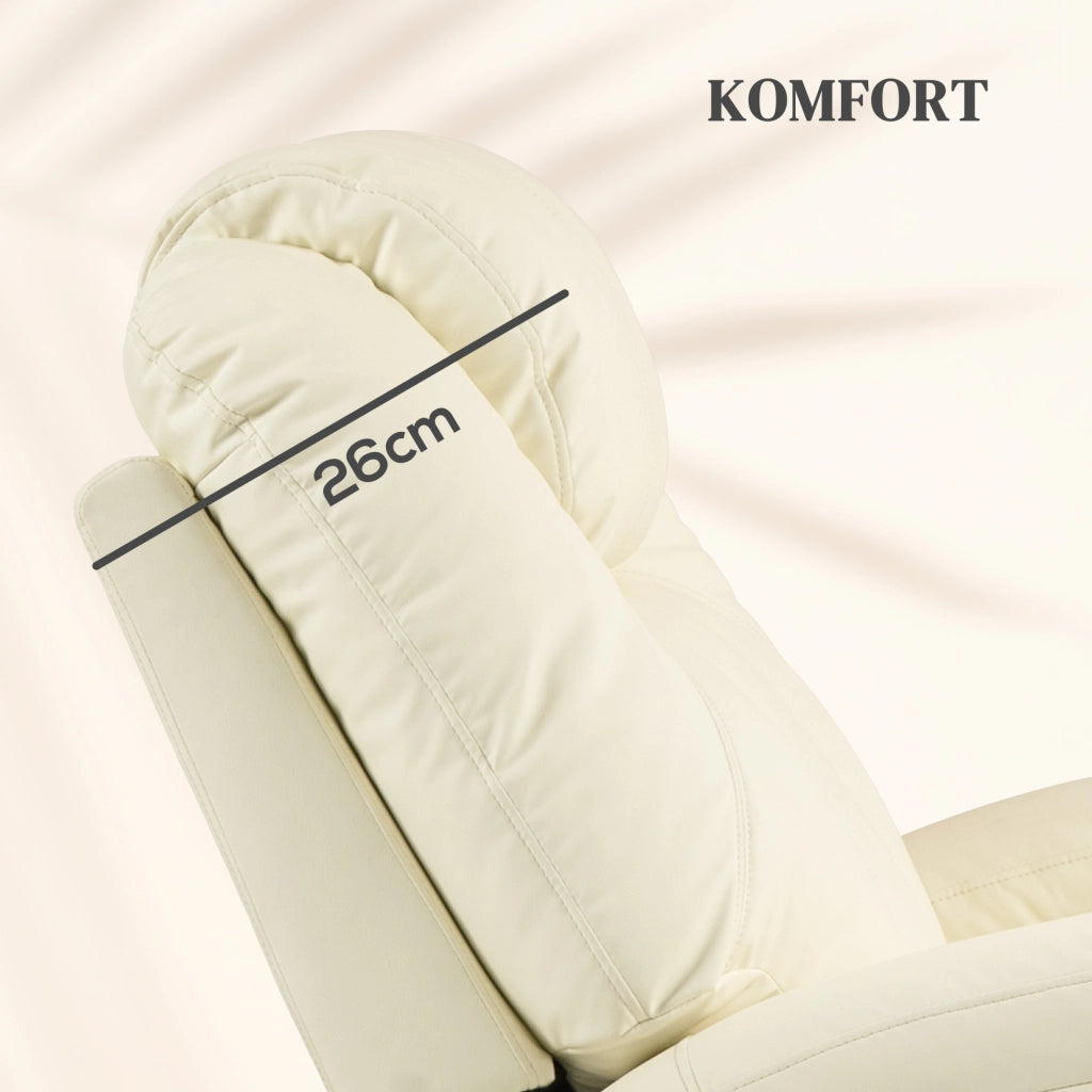 Poltrona relax massaggiante ¨C Xylo ¨C Girevole reclinabile similpelle crema alzapersona elettrica