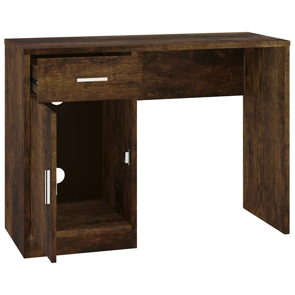 Scrivania Cassetto rovere fumo 100x40x73cm Legno Multistrato 342656