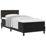 Letto singolo | Letto per adulti | Letto a molle con materasso Nero 90 x 190 cm Velluto