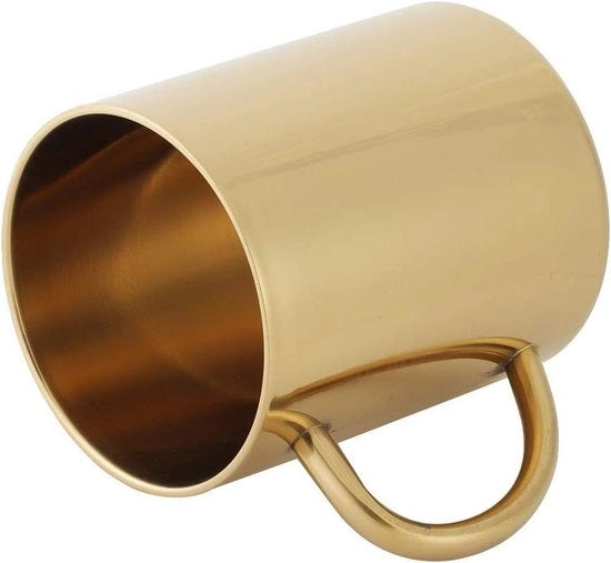 Tazza da caffè in acciaio inossidabile a doppia parete per caffè, birra e tè, 400 ml, dorato.