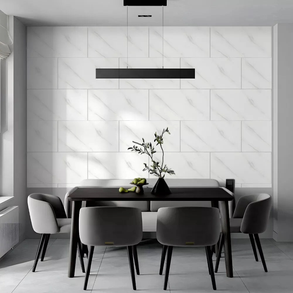 Adesivi Marmo per Parete ¨C Zephmum ¨C Bianco 10 Pezzi