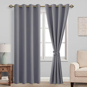 Gordini oscuranti, fissaggi inclusi, per camera da letto, soggiorno, grigio, 2 pezzi, 175 x 140 cm (A x L)
