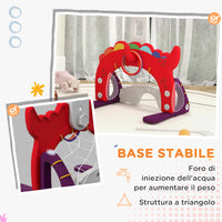 Canestro Basket per Bambini Regolabile 5 in 1 con Porta da Calcio e Golf Rosso