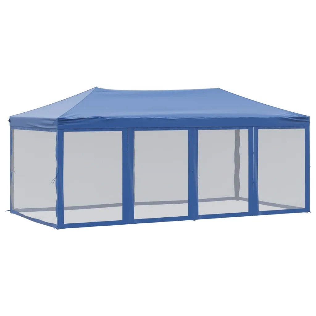 Tenda per Feste Pieghevole con Pareti Laterali-Tenda Gazebo Blu 3x6 m 454143
