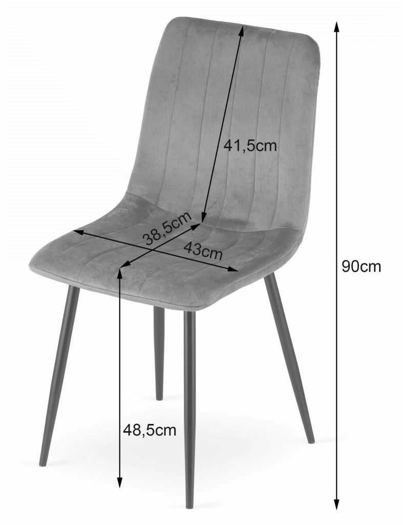 Sedia VALORA JEWA - Design ergonomico in velluto blu navy x 4