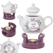Teiera KADAX con scaldavivande, 1 litro, in ceramica, ideale come regalo.