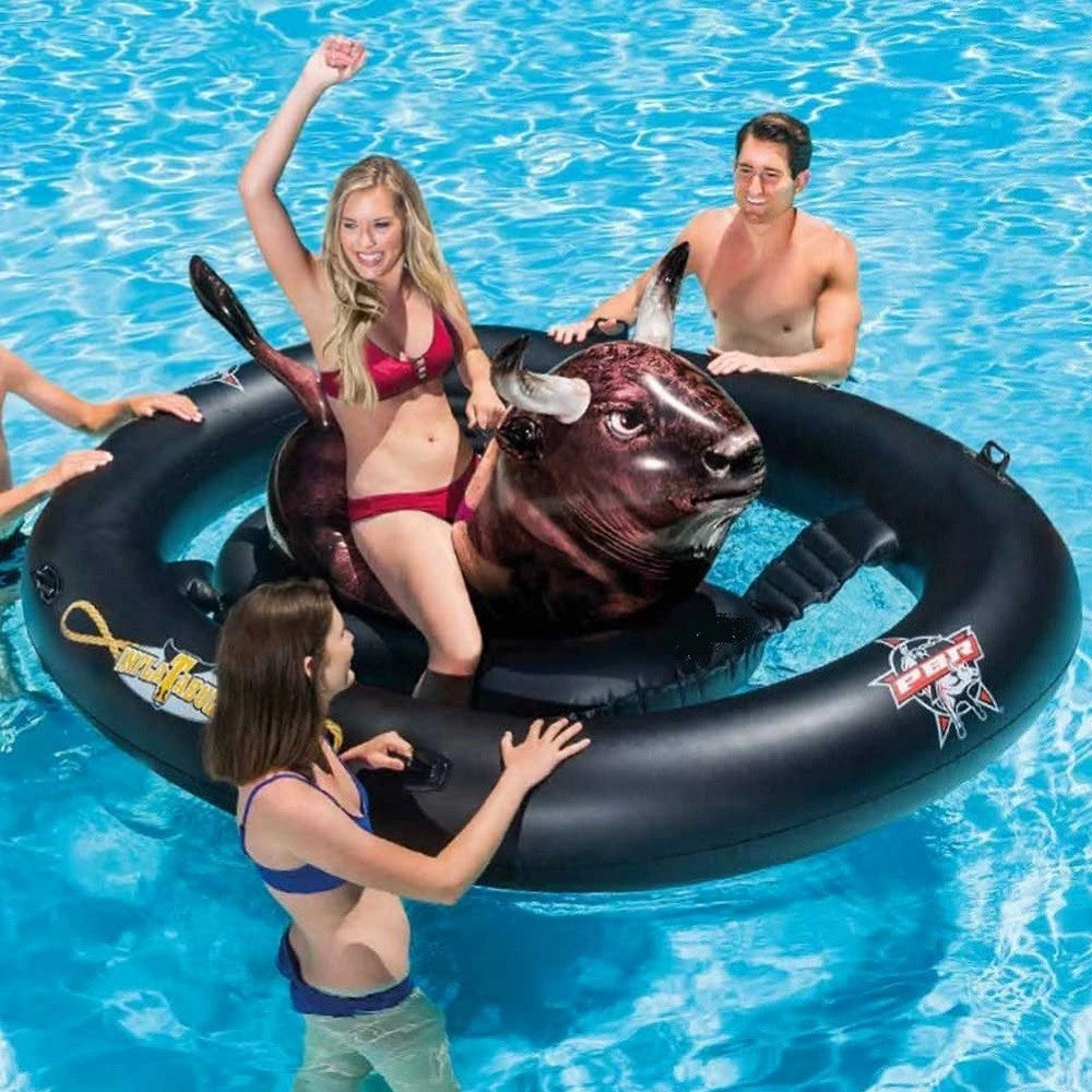 Trade Shop - Gioco Toro Scatenato Gonfiabile Inflatabull Mare Piscina 239 X 196 X 81 Cm -