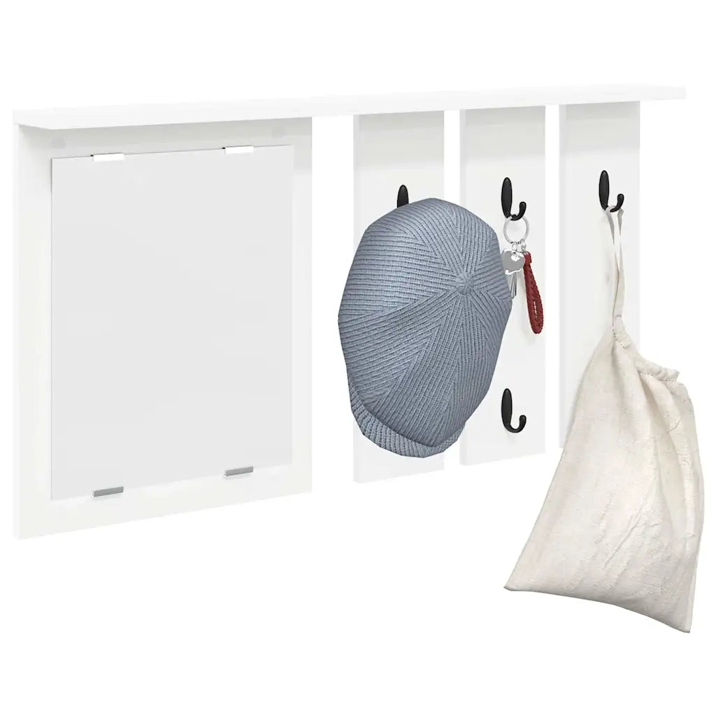 vidaXL Appendiabiti a muro Bianco 85 x 10 x 45 cm Legno multistrato