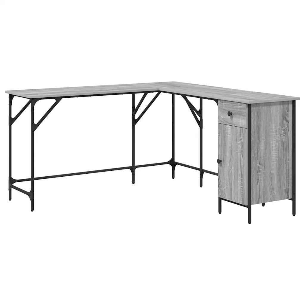 Scrivania Grigio Sonoma 141x141x75 cm in Legno Multistrato 837600