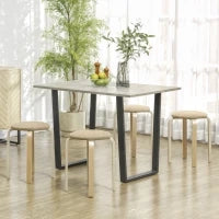 Set 4 Sgabelli Impilabili e Imbottiti con Rivestimento in Tessuto e Gambe in Legno, Cachi