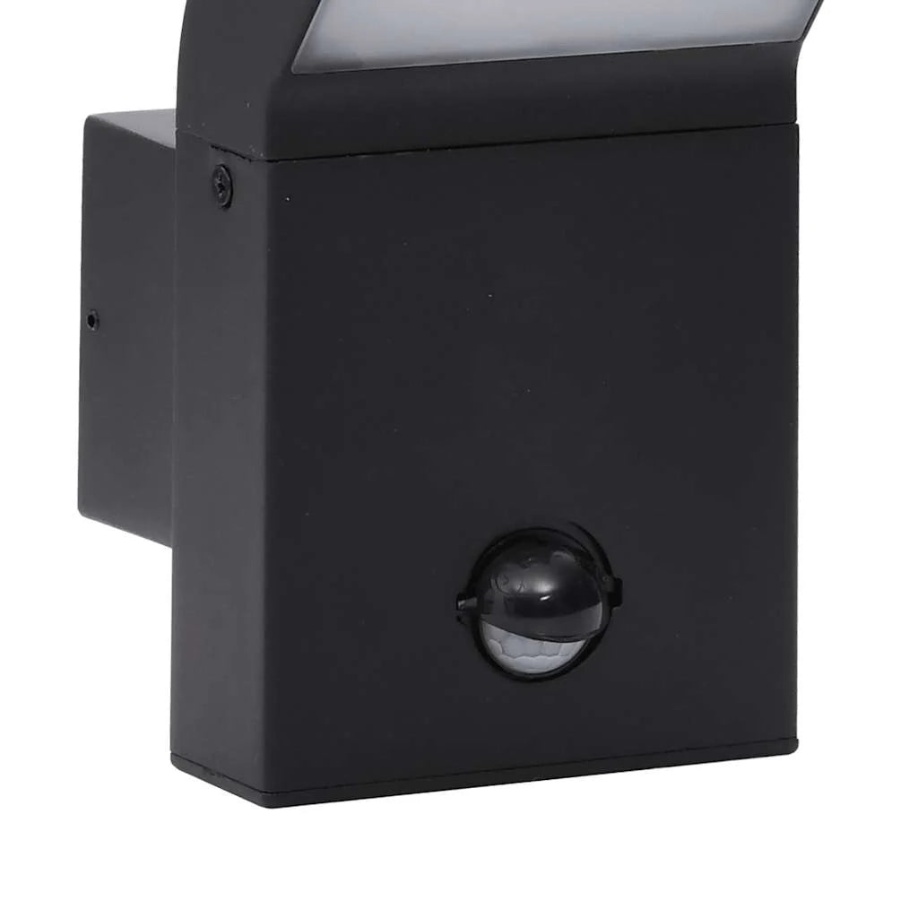 Applique LED da esterno con sensore di movimento 10 x 15 x 22 cm design moderno in alluminio nero 02_0056585