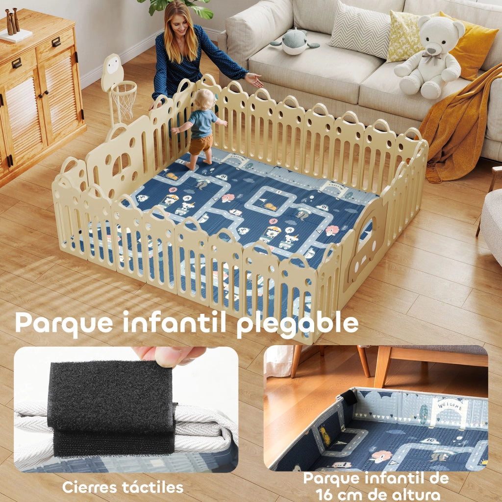Tappeto Pieghevole Reversibile per Bambini ¨C zephmum ¨C 202x180.5x1 cm Multicolor Impermeabile