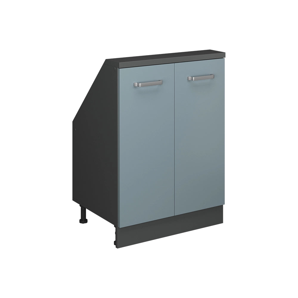 Mobile cucina sottotetto R-Line Grigio-blu/Antracite 60 cm con 2 porte Vicco