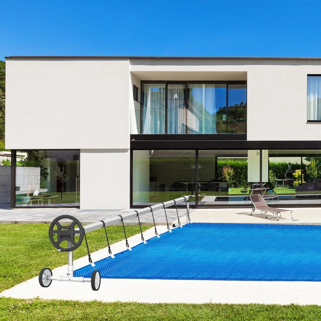 Avvolgitore per piscina, 3 – 5,7 m, dispositivo mobile per telone, sistema di avvolgimento premium con nastri e rullo regolabili, tipo C
