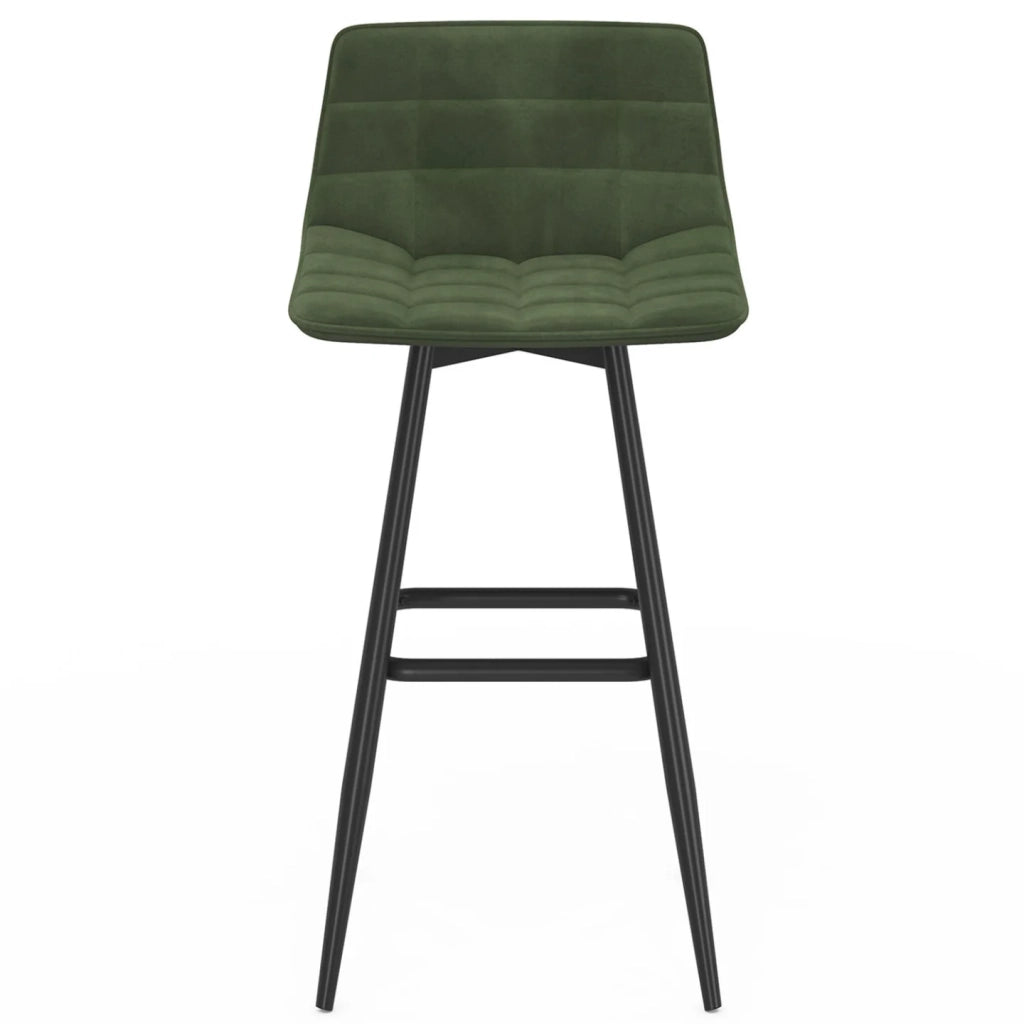 IDMarket - copia di Set di 4 sgabelli da bar MADY in velluto grigio scuro