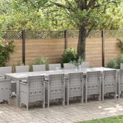 Set da Pranzo per Giardino 15 pcs Grigio chiaro Rattan Polt 3378647