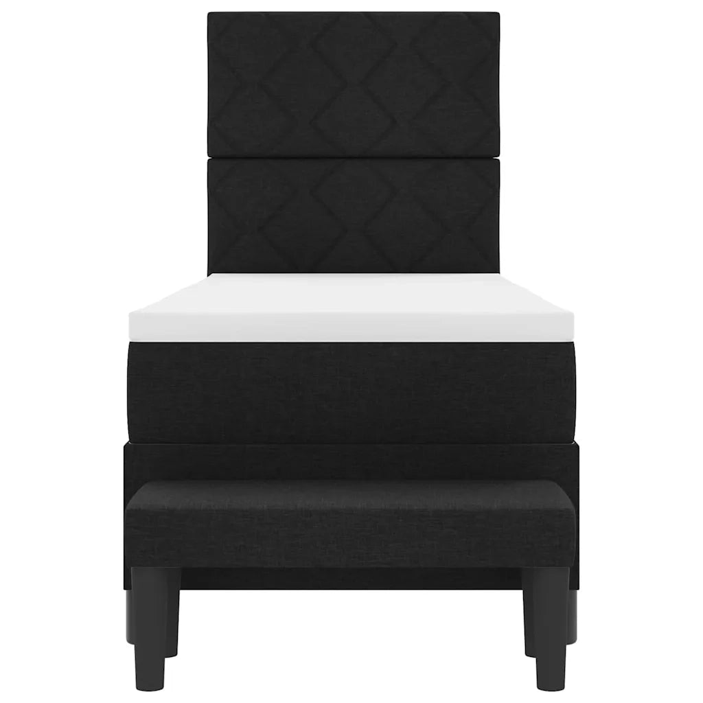 Letto a molle con testiera Nero 80 x 200 cm Tessuto 3344102