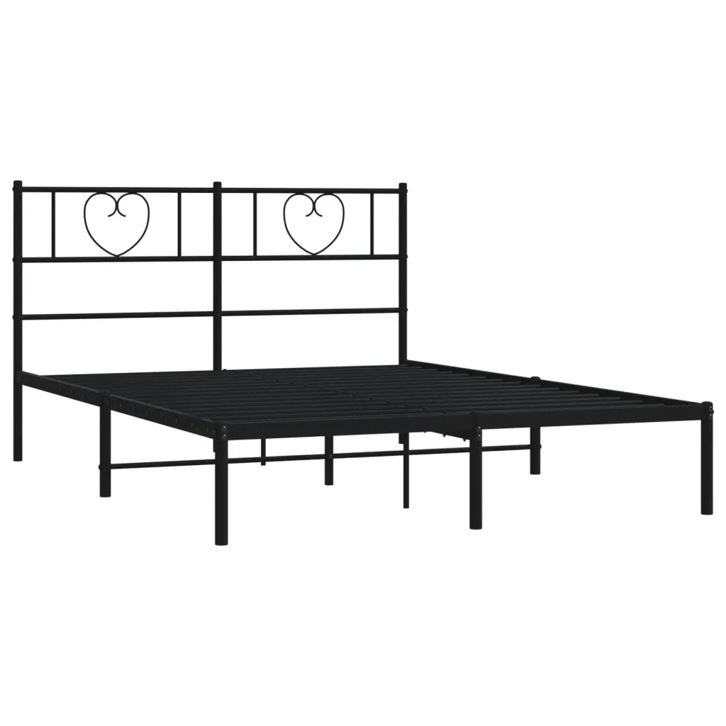 Giroletto con Testiera in Metallo Nero 140x190 cm 355463