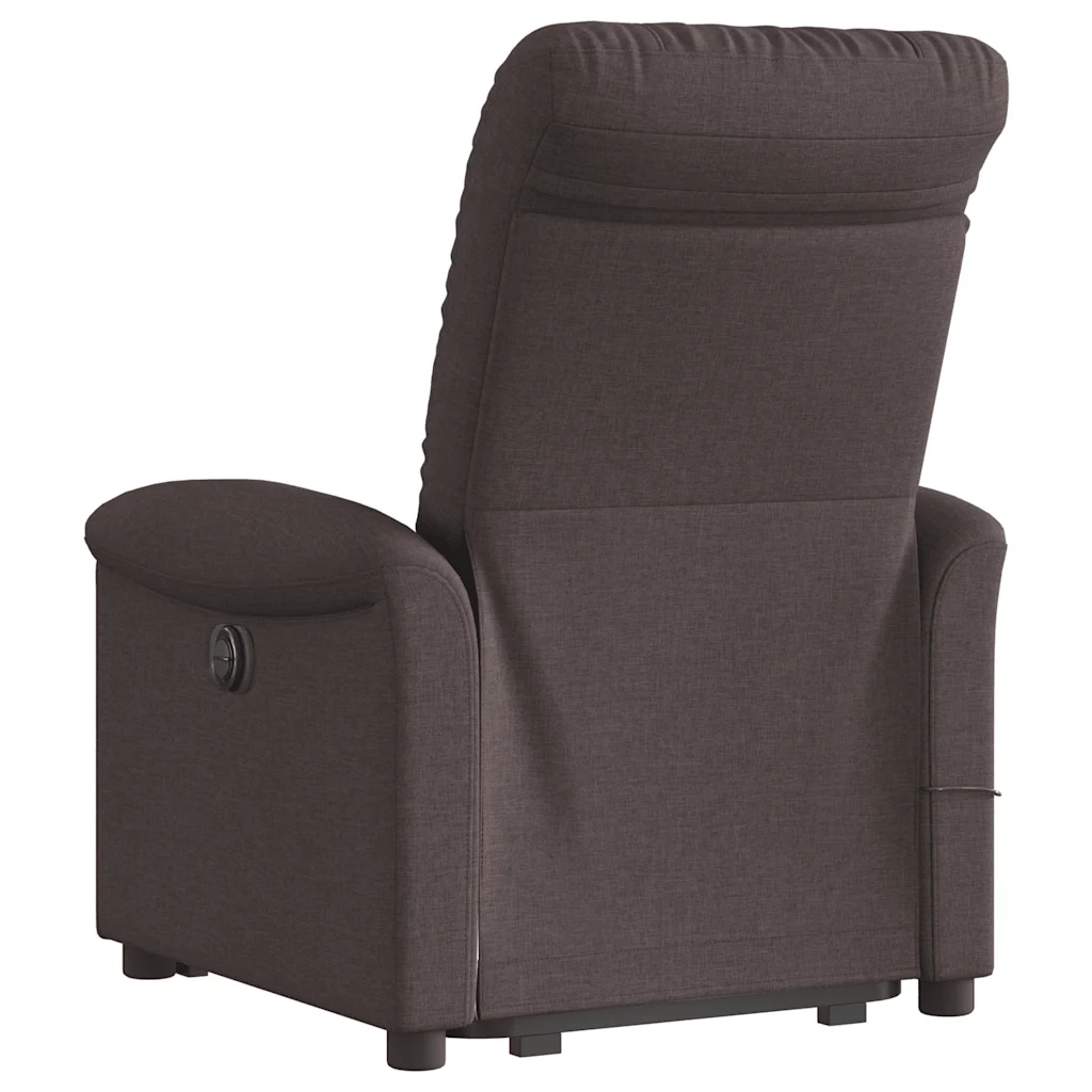 Poltrona Alzapersona Massaggio Elettrica Marrone Scuro Tessuto 3303289