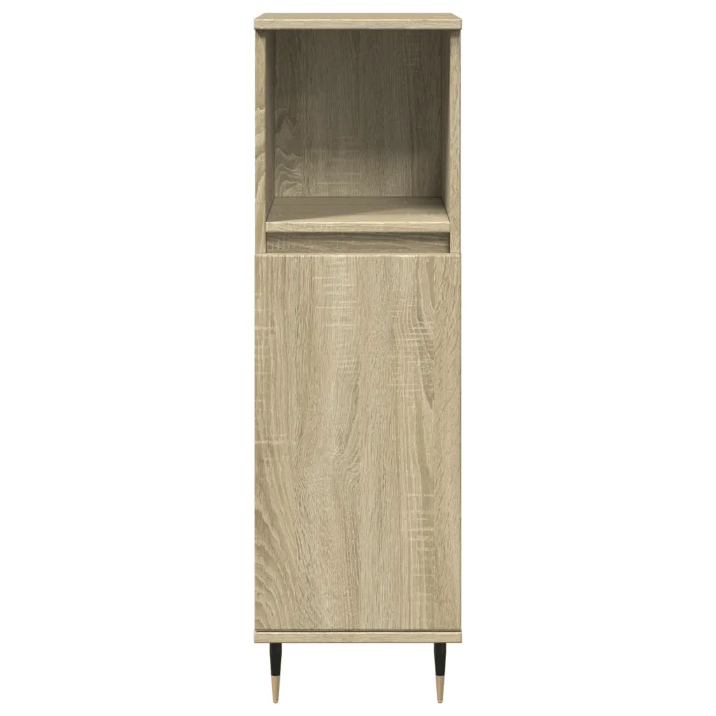 Mobiletto da bagno 30 x 30 x 100 cm pratico contenitore stile moderno legno ingegnerizzato di rovere Sonoma 02_0049713