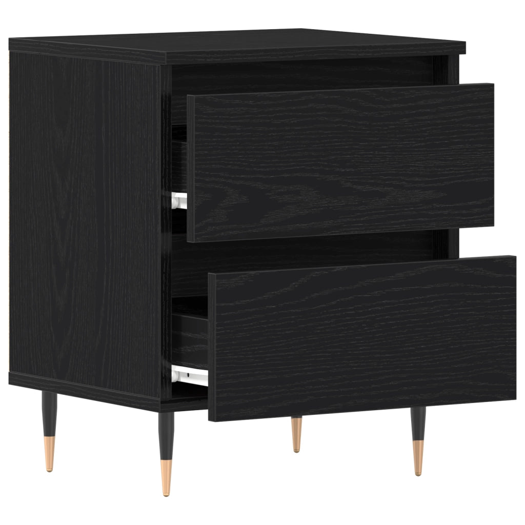 Comodini 2 pz Noce Nero 40x35x50 cm Legno Ingegnerizzato