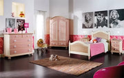 Cameretta da letto singolo legno massello colore rosa - Mobili 2G