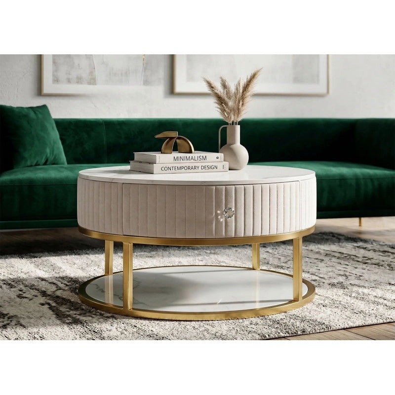 Tavolo Da Caffe' Montpellier Crema cm ø 75x36