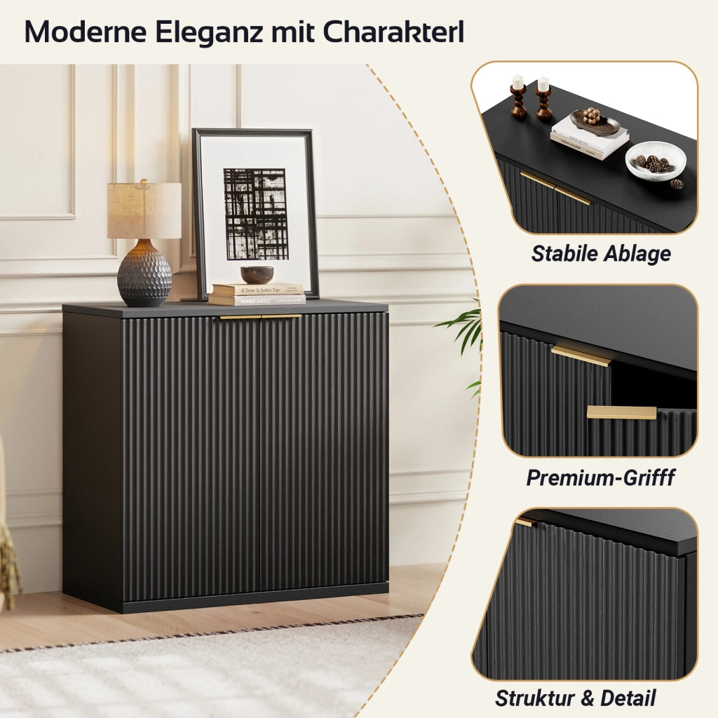 SIDEBOARD a 2 ante 80x40x80 cm in MDF nero