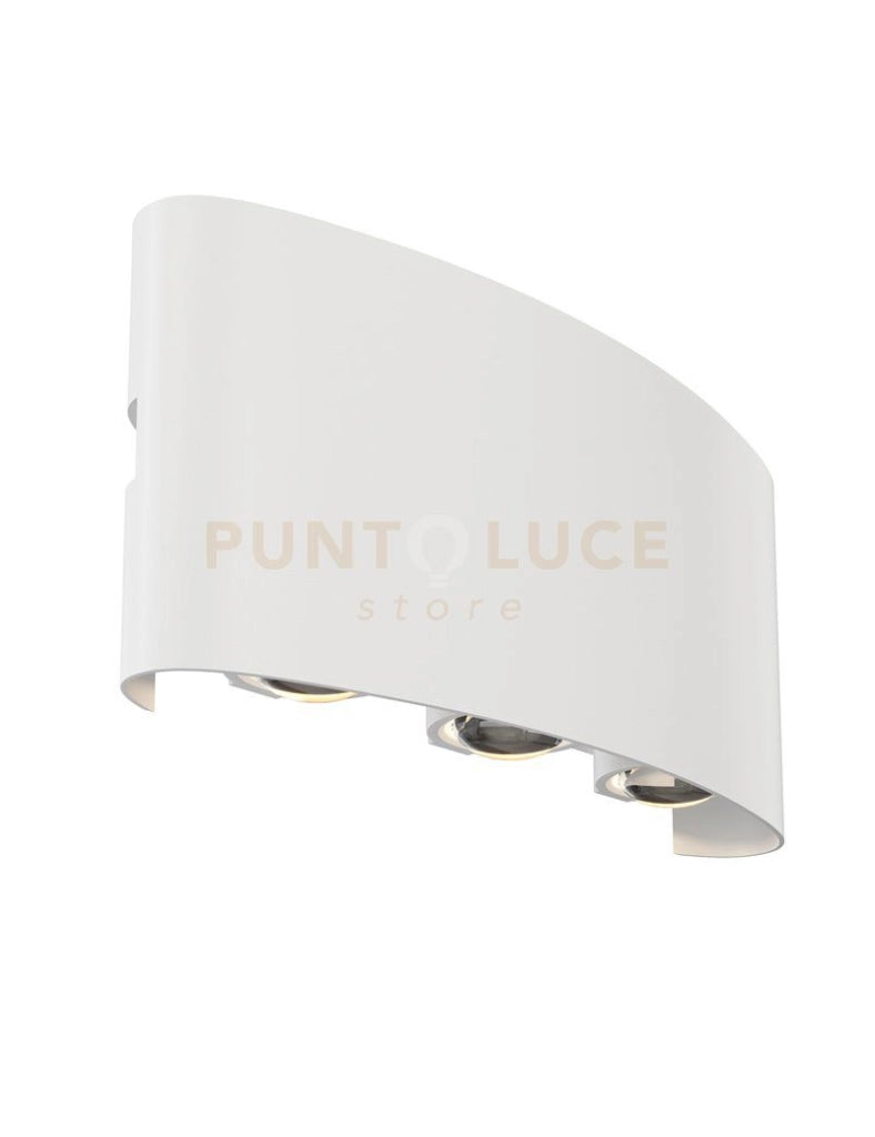 STRATO APPLIQUE LED PER ESTERNI IN METALLO BIANCO 3 LUCI