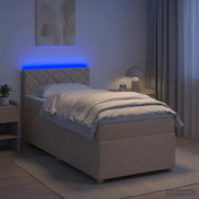 Letto box spring con materasso Crema 100 x 200 cm Tessuto 3452364