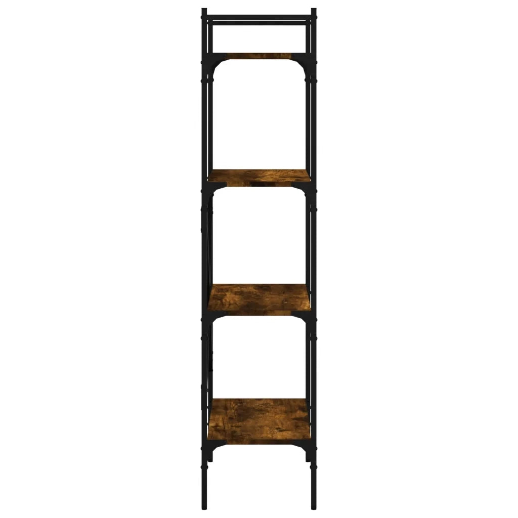 Libreria-Scaffale per Libri-Mobile di Stoccaggio Rovere Fumo 4 Ripiani 56x31,5x138,5 cm Multistrato