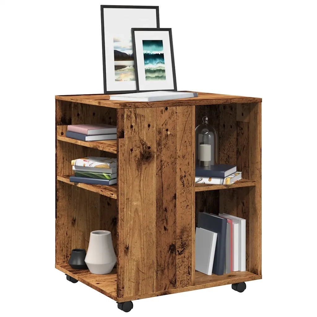Armadietto con Ruote Legno Antico 60x53x72cm in Truciolato 856658