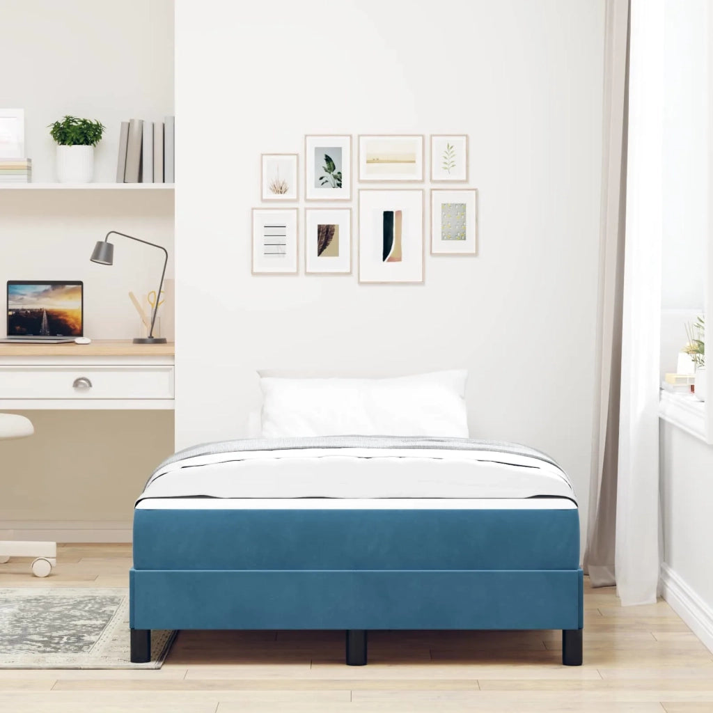 Letto a molle con materasso Blu Scuro 120 x 190 cm Tessuto 3398681